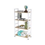 54763 - LIBRERO MINIMALISTA CON 5 REPISAS MAPLE ESTRUCTURA NEGRA