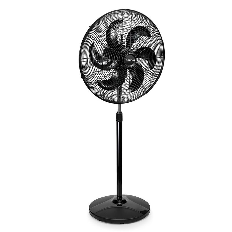 VENTILADOR DE PEDESTAL INDUSTRIAL 20 AIR FORCE ASPAS PLASTICAS REJILLAS METÁLICAS, NEGRO