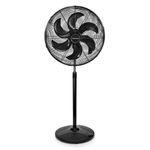 VENTILADOR DE PEDESTAL INDUSTRIAL 20 AIR FORCE ASPAS PLASTICAS REJILLAS METÁLICAS, NEGRO