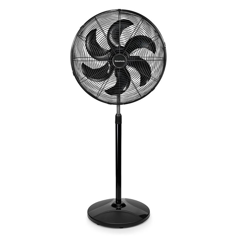 VENTILADOR DE PEDESTAL INDUSTRIAL 20 AIR FORCE ASPAS PLASTICAS REJILLAS METÁLICAS, NEGRO