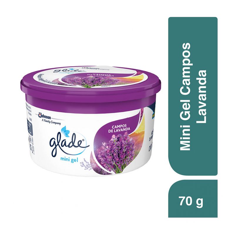 AROMATIZANTE GLADE MINI GEL CAMPOS DE LAVANDA 70GRS