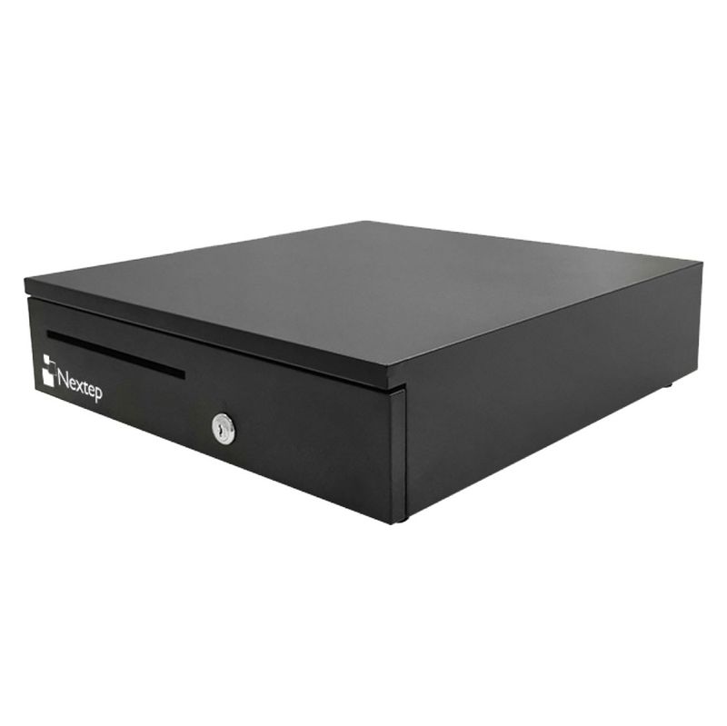 CAJON DE DINERO NEGRO 5 BILLETES/8 MONEDAS,ACERO,CLIPS DE METAL,INTERFAZ RJ11