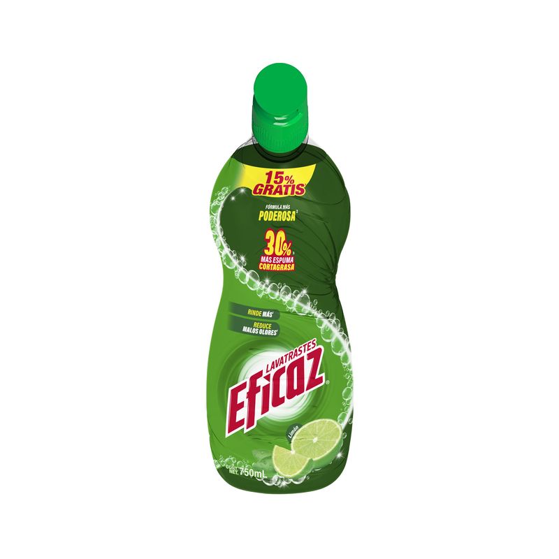 DETERGENTE LIQUIDO LAVATRASTES EFICAZ LIMON 750ML