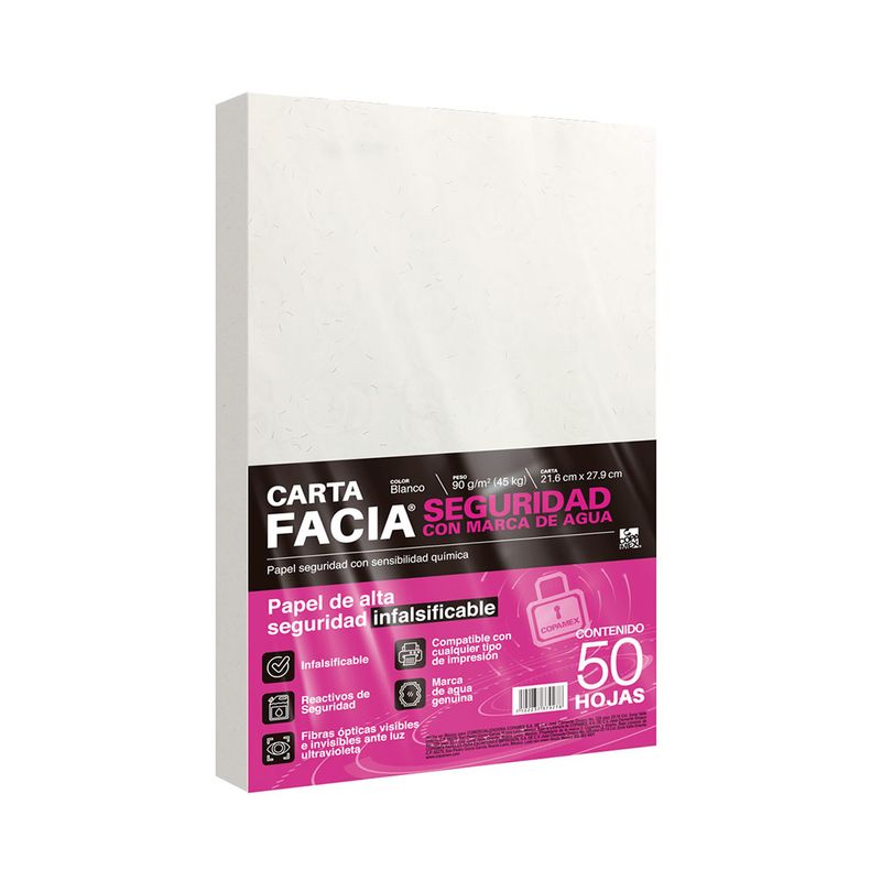 PAPEL SEGURIDAD CARTA BLANCO C/50 PZAS