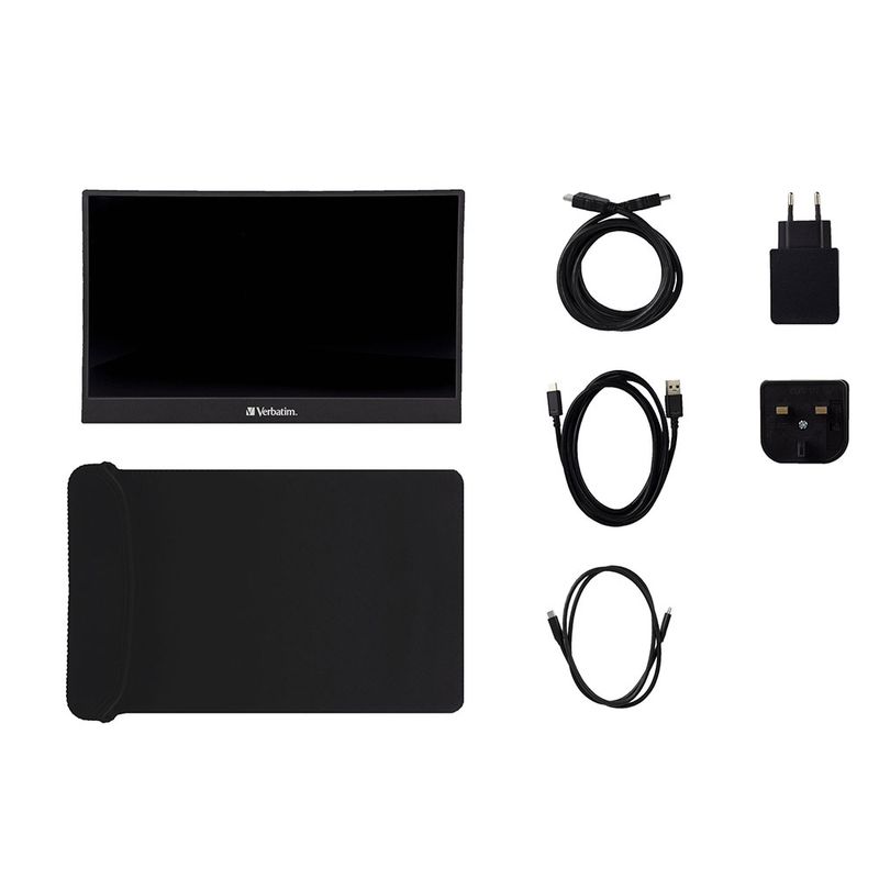 MONITOR PANTALLA TACTIL 156" VERBATIM PORTATIL FULL HD USB-C HDMI