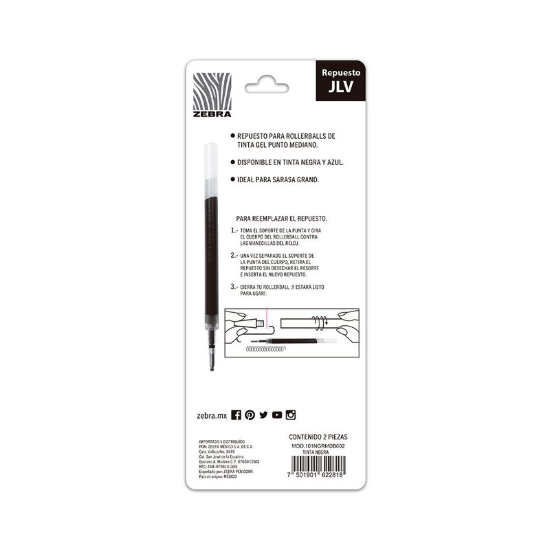 REPUESTO PARA BOLIGRAFO SARASA GRAND JLV NEGRO BLT CON 2