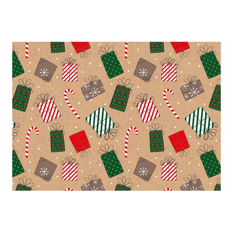 PAPEL KRAFT PARA ENVOLTURA NAVIDAD ROLLO C/2 DIPAK