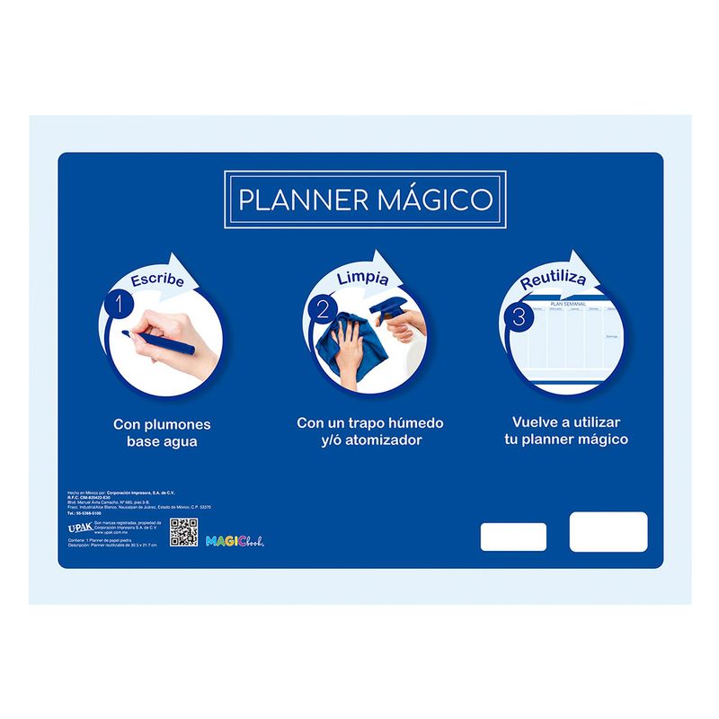 PLANEADOR DIARIO AZUL UPAK