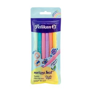 Marcador Base Agua Delg C/6 Markana Twist Pastel 30330600