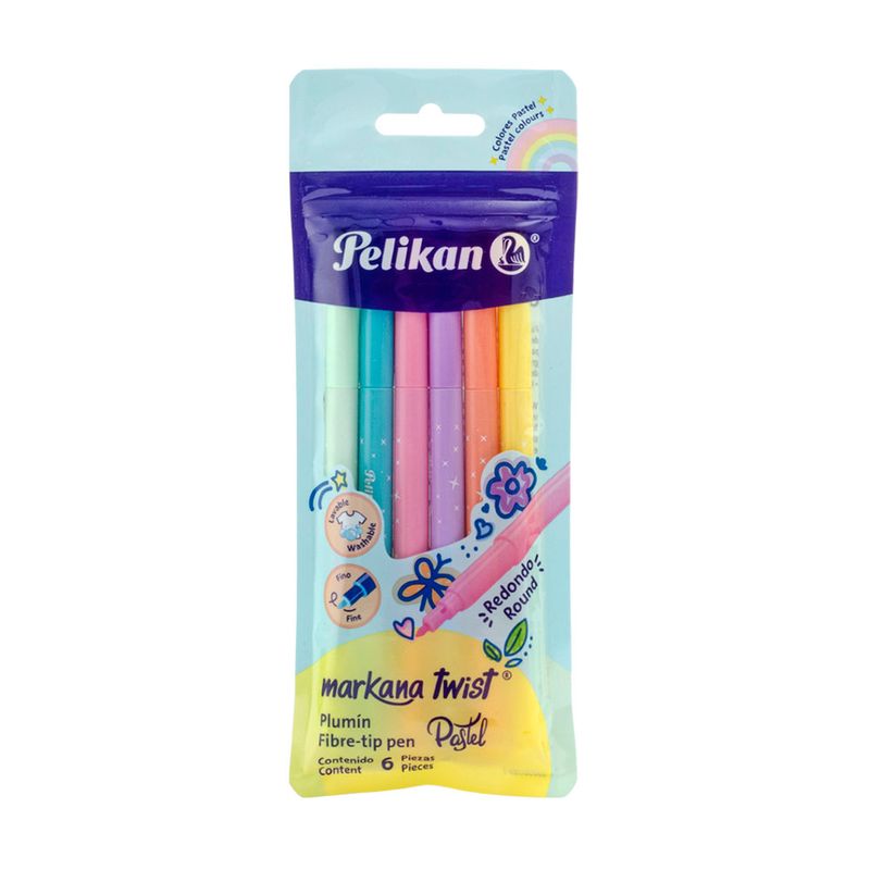 MARCADOR BASE AGUA DELG C/6 MARKANA TWIST PASTEL