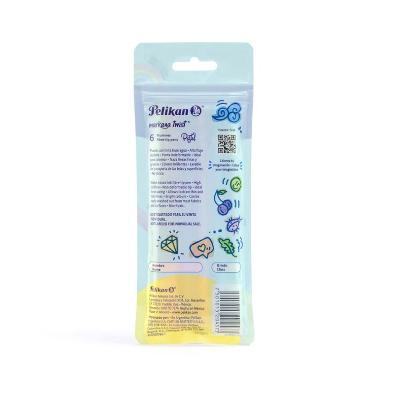 MARCADOR BASE AGUA DELG C/6 MARKANA TWIST PASTEL