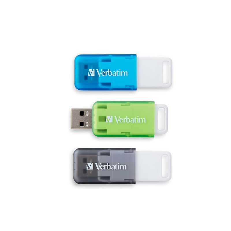 KIT 3 MEMORIAS USB 32GB VERBATIM USB 20 SEAGLASS