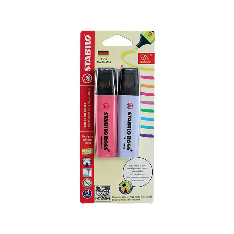 MARCATEXTOS STABILO BOSS FLOR DE CEREZO/NUBE AZUL BTL CON 2