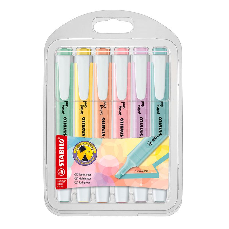 MARCATEXTOS STABILO SWING COOL COLOR PASTEL C/6
