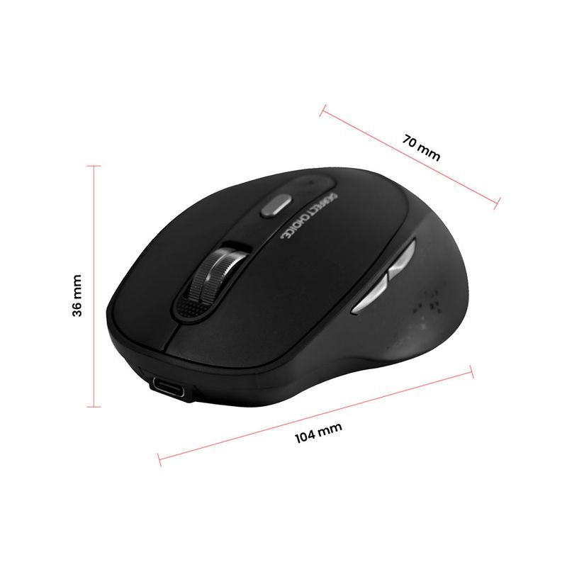 MOUSE INALAMBRICO RECARGABLE SILENCIOSO CLIX NEGRO