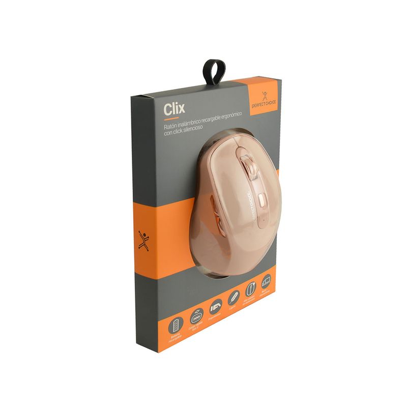MOUSE INALAMBRICO RECARGABLE SILENCIOSO CLIX NUDE