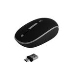 RATÓN INALAMBRICO SILENCIOSO CON RECEPTOR DOBLE WHISPER NEGRO