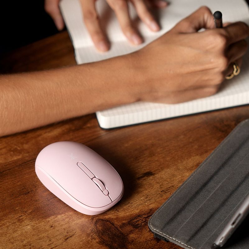 RATÓN INALAMBRICO SILENCIOSO WHISPER CON RECEPTOR DOBLE, ROSA