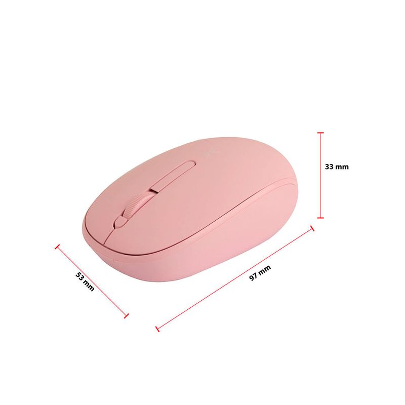 RATÓN INALAMBRICO SILENCIOSO WHISPER CON RECEPTOR DOBLE, ROSA