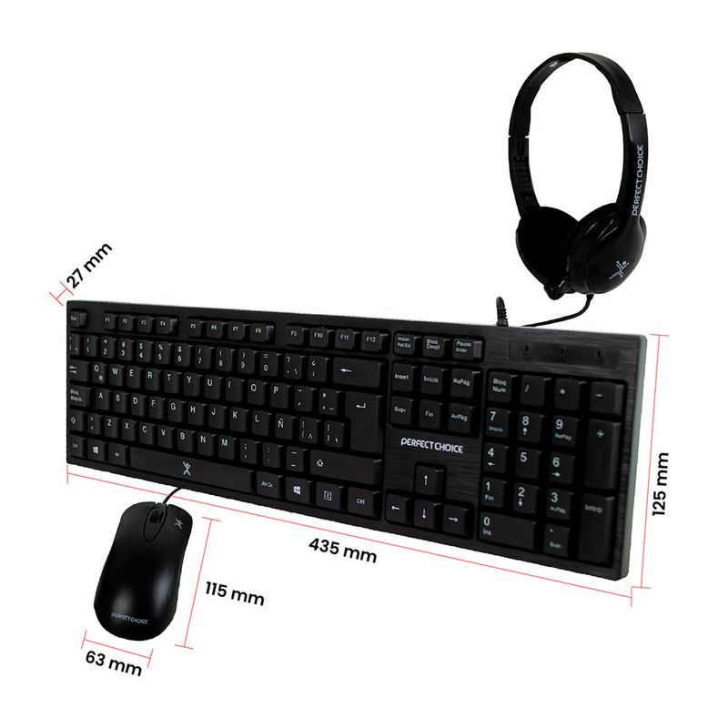 KIT ALAMBRICO TECLADO, MOUSE & DIADEMA 3 EN 1