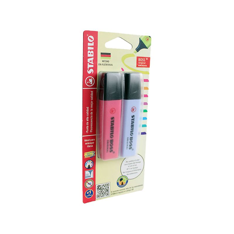 MARCATEXTOS STABILO BOSS FLOR DE CEREZO/NUBE AZUL BTL CON 2