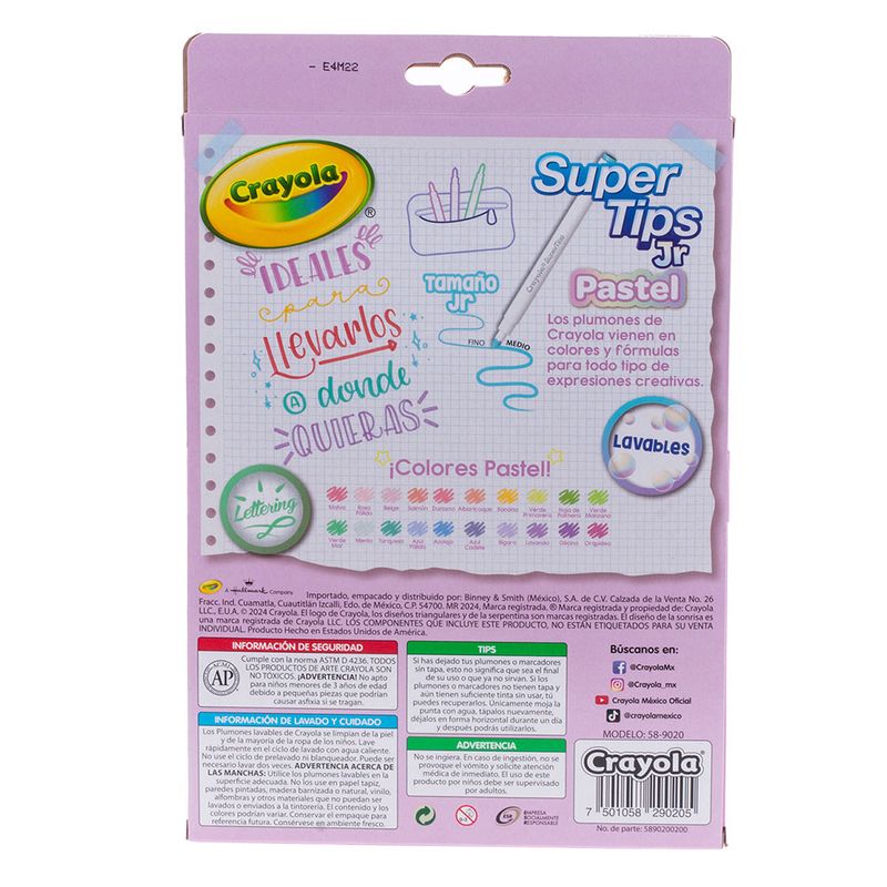 PLUMONES SUPER TIPS JR PASTEL CON 20
