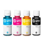 KIT DE 4 BOTELLAS DE TINTA GT53/GT52 HP ORIGINAL