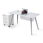 ESCRITORIO DE CRISTAL 120 MTS CON ARCHIVERO MOVIL