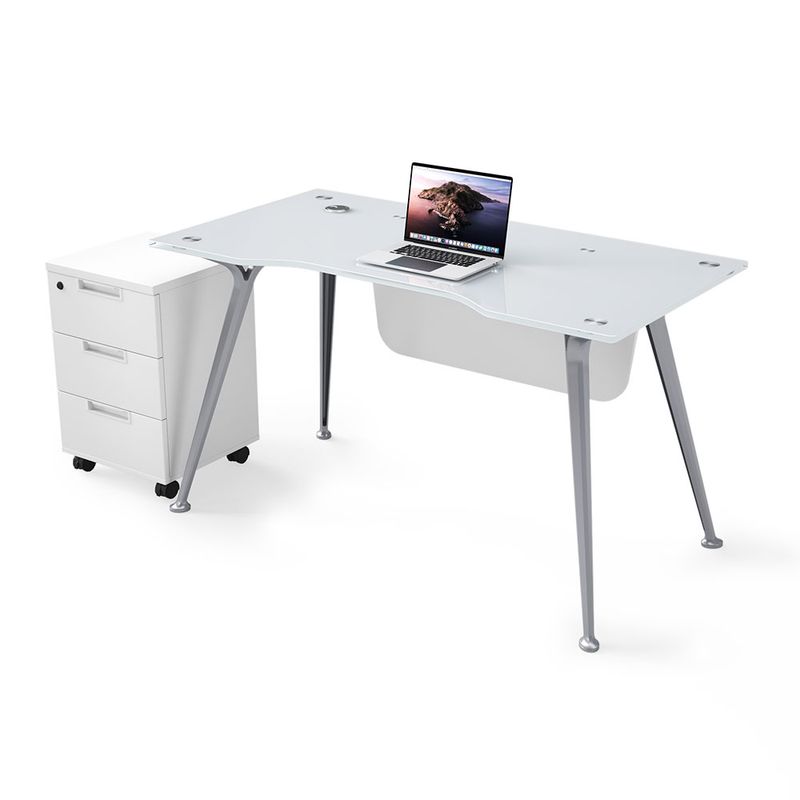 ESCRITORIO DE CRISTAL 120 MTS CON ARCHIVERO MOVIL