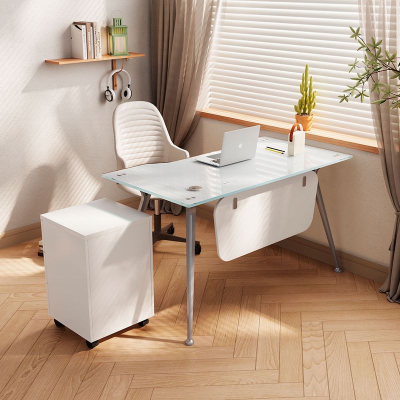 ESCRITORIO DE CRISTAL 120 MTS CON ARCHIVERO MOVIL