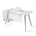 ESCRITORIO DE CRISTAL 120 MTS CON ARCHIVERO MOVIL
