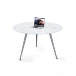 MESA PARA JUNTA CIRCULAR 120MTS  DE CRISTAL  BLANCO