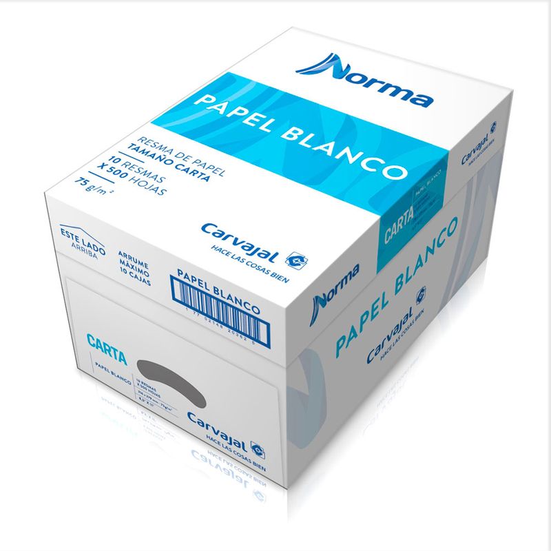 PAPEL NORMA CARTA BLANCO 37K C/500HJS CAJA 10 PAQUETES