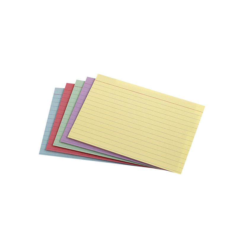 TARJETA RAYAS 3X5" COLORES ARCOIRIS CON 100