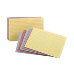 TARJETA RAYAS 3X5" COLORES ARCOIRIS CON 100