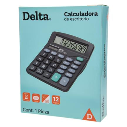 Calculadora Barrilito Delta Escritorio 12 Dígitos 132x11 cm Batería de Botón