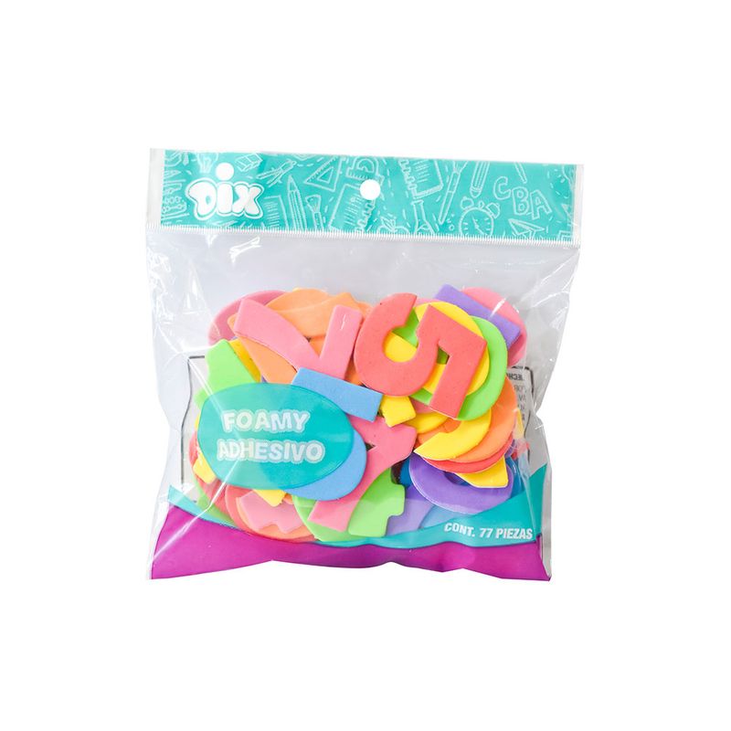 FIGURAS DE FOAMY CON ADHESIVO NUMEROS C/77 PIEZAS