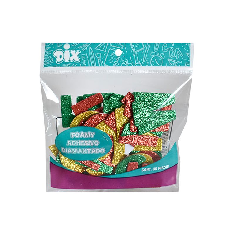 FIGURAS DE FOAMY DIAMANTADO CON ADHESIVO NUMEROS C/38 PIEZAS
