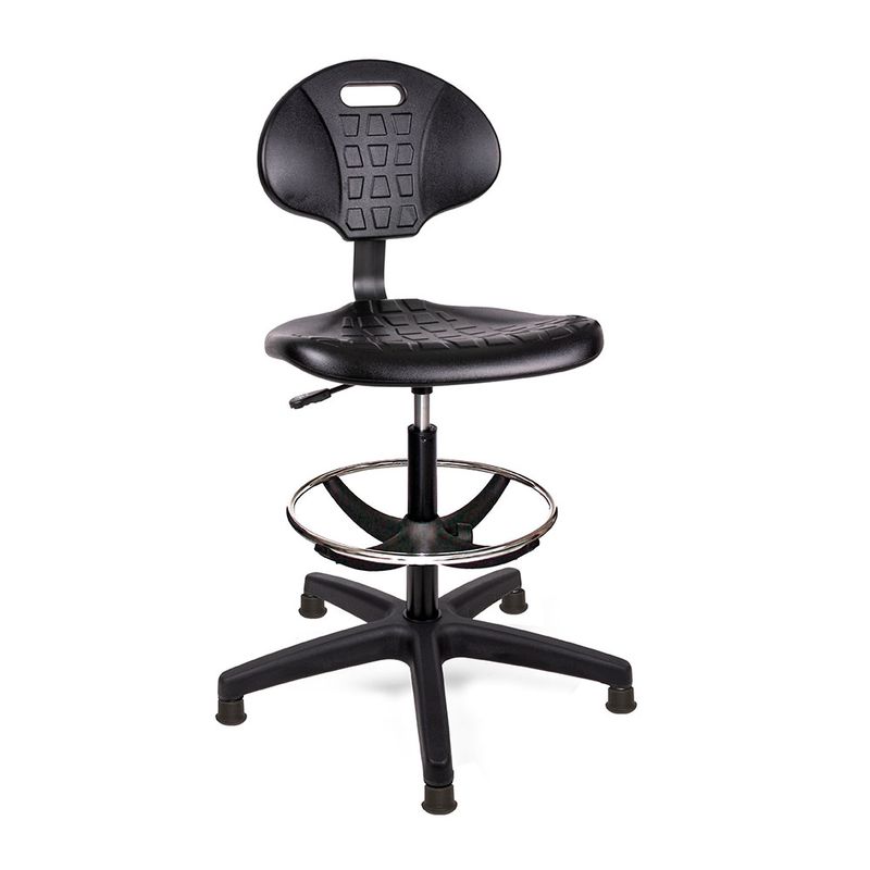 SILLA INDUSTRIAL OHI-48 SIN BRAZOS C/ARILLO CROMADO CON REGATONES