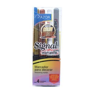 Marcador Permanente Fino Metalink Estuche C/4 Colores 301.30174