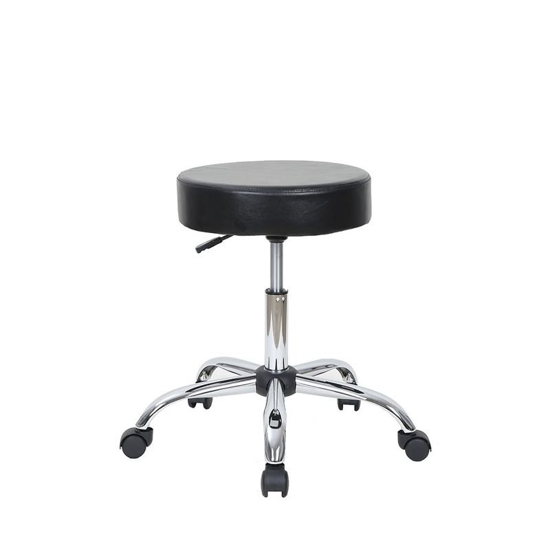 BANCO GIRATORIO CON ASIENTO EN VINIPIEL NEGRO