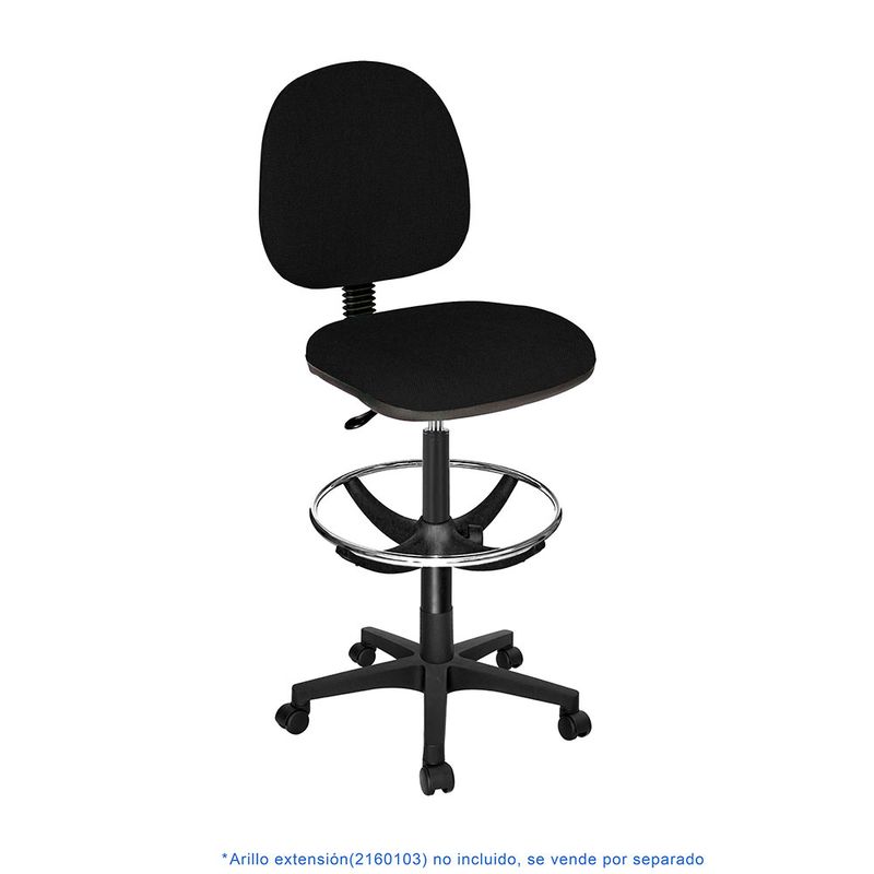 SILLA SECRETARIAL SIN BRAZOS TELA CABASSO NEGRO
