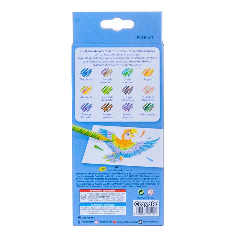 LAPICES DE COLOR 12L MULTICOLOR SWIRL CRAYOLA