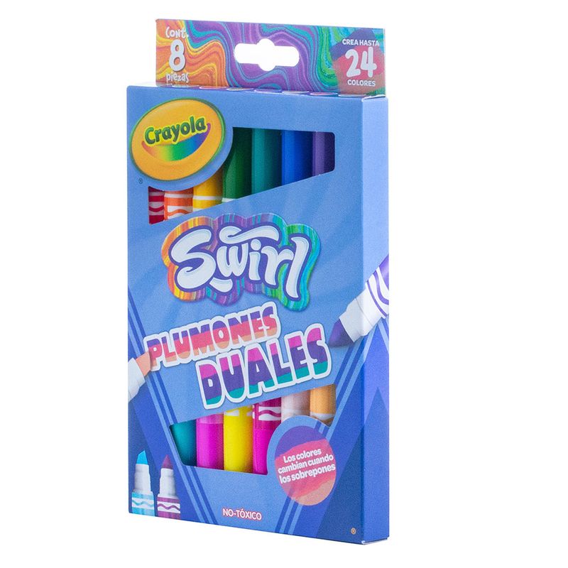 MARCADOR GRUESO BASE AGUA DUAL SWIRL 8 PZAS CRAYOLA