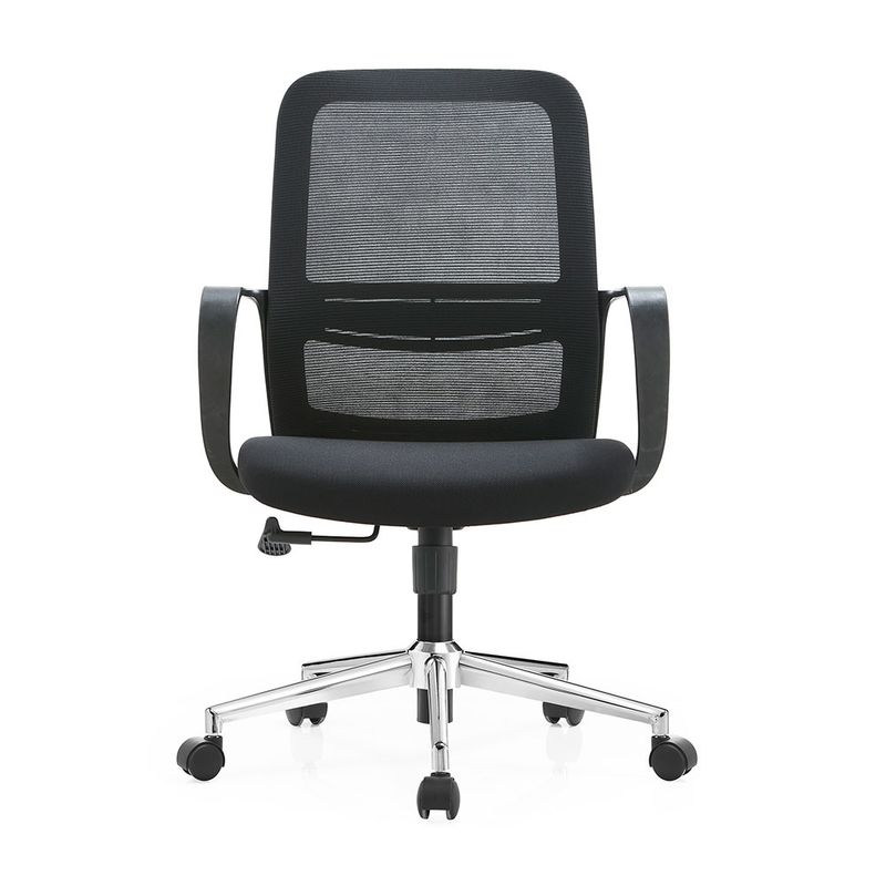 SILLA SECRETARIAL CON BRAZOS MALLA BARI NEGRO