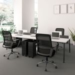 SILLA SECRETARIAL CON BRAZOS MALLA BARI NEGRO