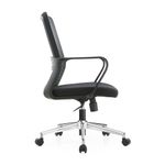 SILLA SECRETARIAL CON BRAZOS MALLA BARI NEGRO