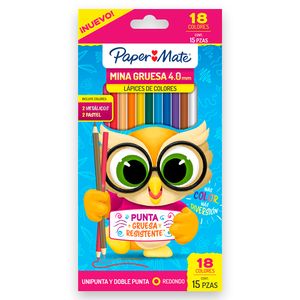 Lapices De Color 12 Unipunta + 3 Doble Punta Paper Mate 2182618
