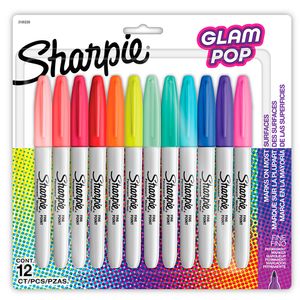 Marcador Permanente Fino Glam Pop Con 12 Sharpie 2185226