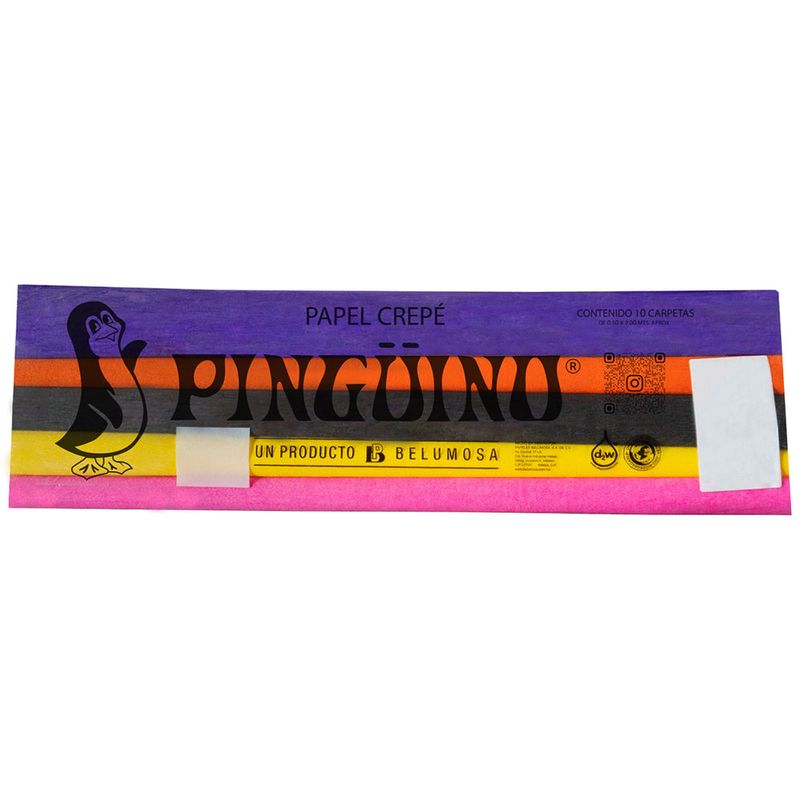 PAPEL CREPE CON 5 COLORES NEON BOLSA C/10 HOJAS BELUMOSA